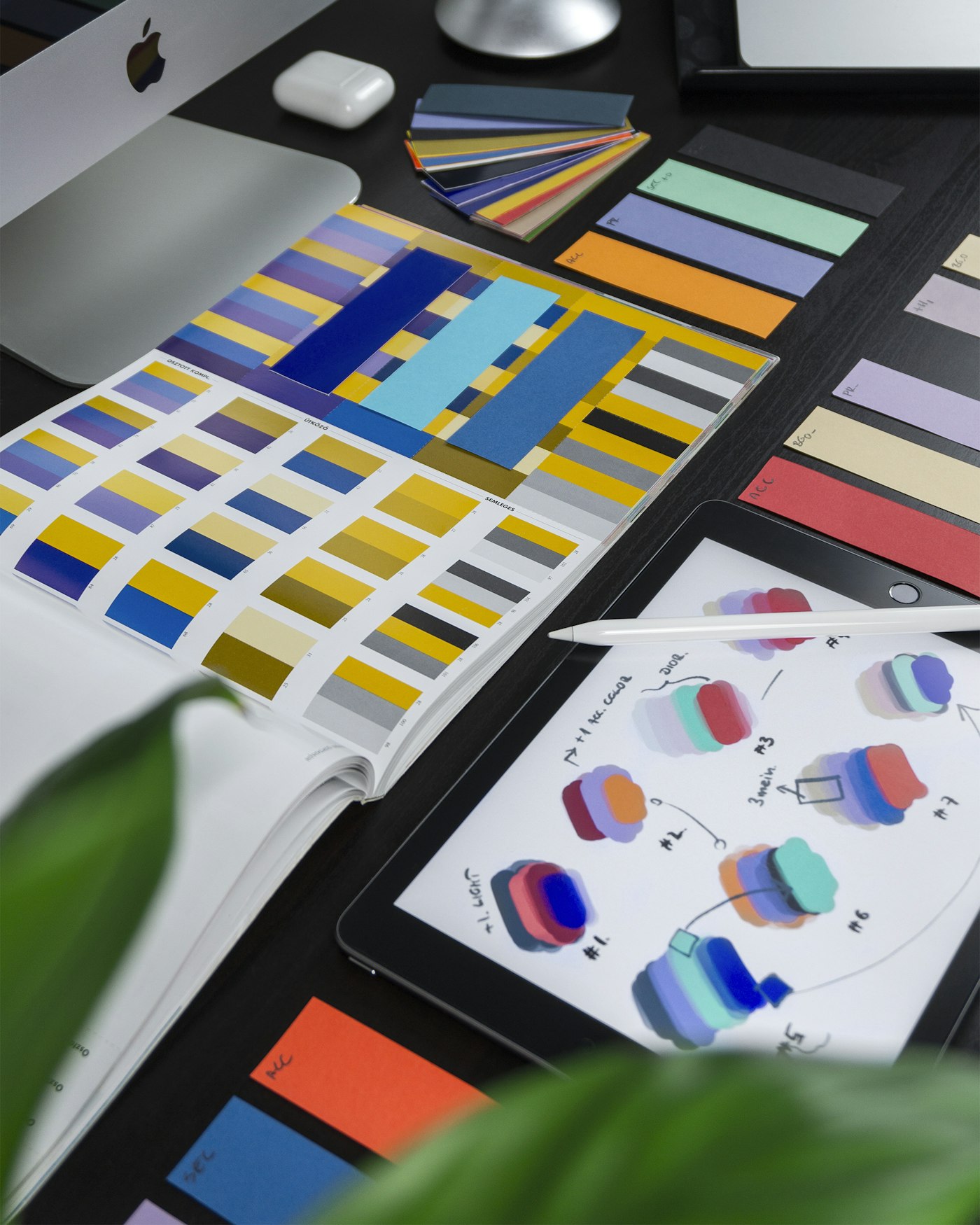 Brand colour swatches and print samples